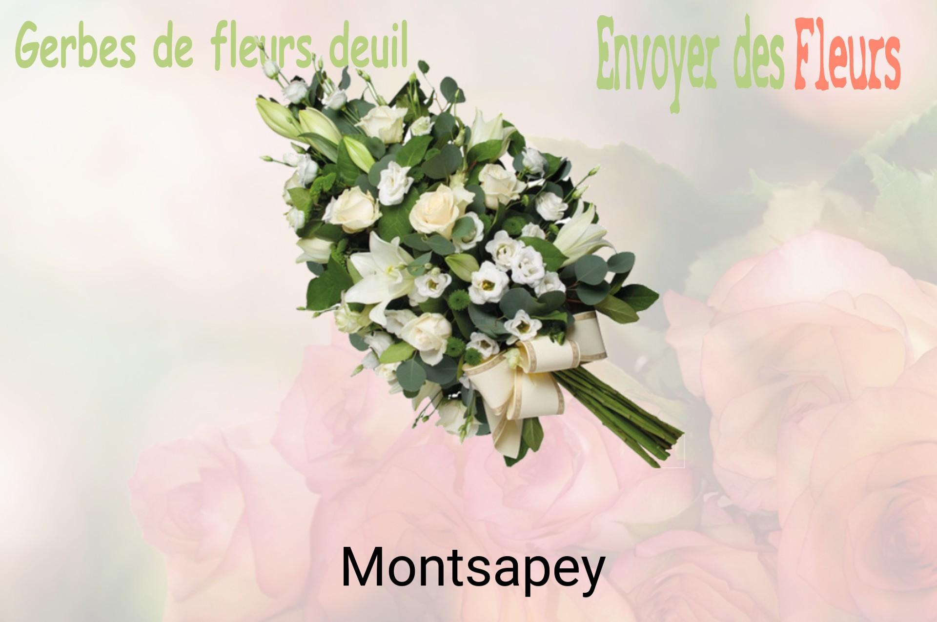 Gerbe de fleurs de deuil livrée à Montsapey